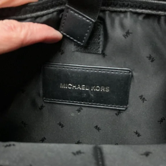 Michael Kors Black Pebbled Leather Multi-Pocket Backpack